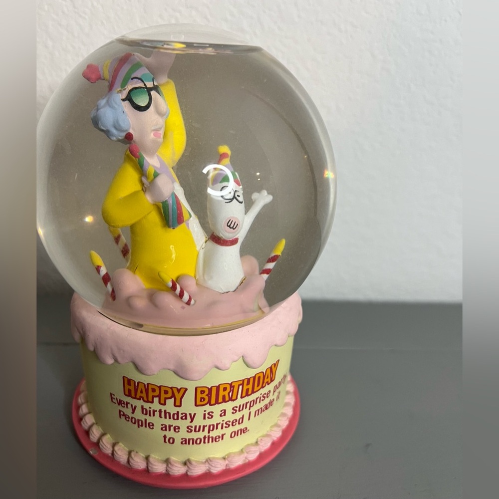 Maxine and Floyd Hallmark Funny ‘Happy Birthday' Quote Sparkle Glass Snowglobe